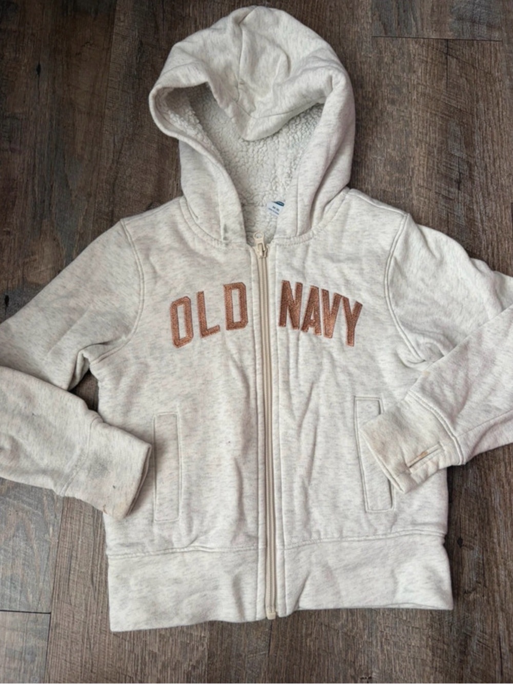 Old Navy Cream Sherpa-Lined Zip Hoodie for Kids